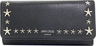 Jimmy Choo London Black Leather Long Wallet (Bi-Fold) (Pre-Owned)