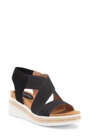 Adrienne Vittadini Carri Platform Wedge Sandal in Black-Bs at Nordstrom Rack, Size 9