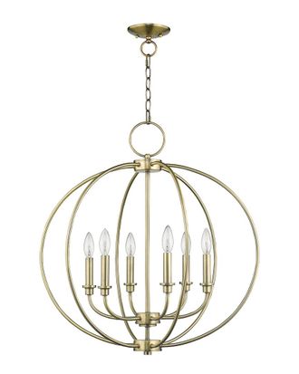 Livex Lighting Livex Milania 6-Light Antique Brass Chandelier