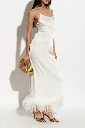Os&eacute;ree Feather Dress, Womens, White