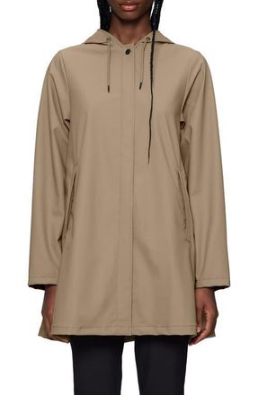 Rains Waterproof A-Line Rain Jacket in Beige at Nordstrom, Size X-Small