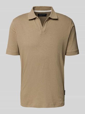 Marc O'Polo Regular Fit Poloshirt aus Baumwoll-Leinen-Mix in Beige, Gr&ouml;&szlig;e XXXL