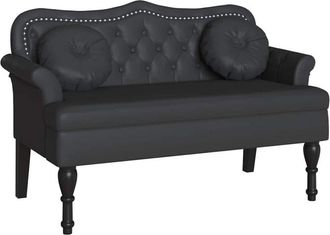 vidaXL Banco Chesterfield Negro 120.5 X 65 X 75 Cm Cuero Sint&eacute;tico Vidaxl