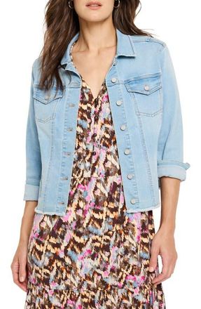 Nic+Zoe Essential Fray Hem Denim Jacket in Breeze at Nordstrom, Size X-Large