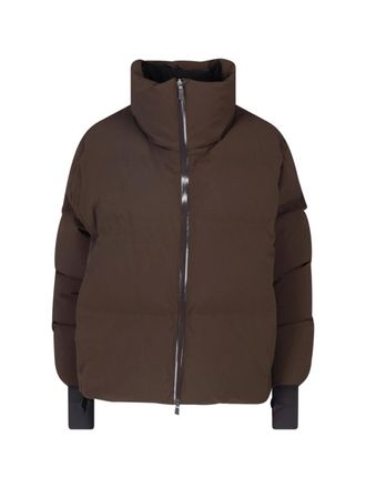 Herno High Collar Cropped Down Jacket With Zip Closure And Side Pockets