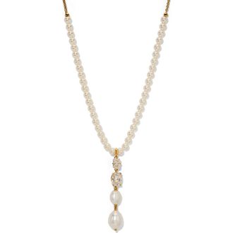 Nadri Madrid Freshwater Pearl Y-Necklace in Gold at Nordstrom