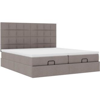 vidaXL Estructura De Cama Otomana Colchones Tela Gris Pardo 180x200 Cm Vidaxl