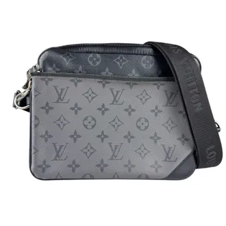 Louis Vuitton Black Gray Pvc Shoulder Bag (Pre-Owned)