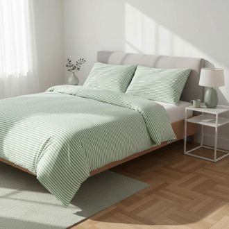 KASANOVA Parure copripiumino matrimoniale righe verde Young