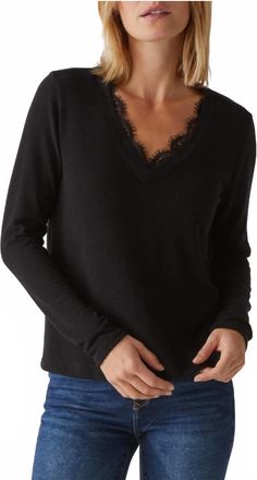 Michael Stars Bebe Glam Tahoe V With Lace Top In Black