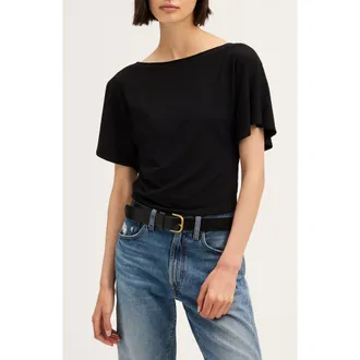 Madewell Boatneck Dolman Sleeve Top in Jet Black at Nordstrom, Size X-Large