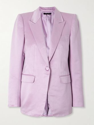 Tom Ford Blazer In Raso Duchesse Di Misto Cotone E Seta - Rosa
