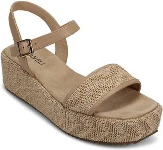 Vaneli Walda Ankle Strap Platform Sandal in Natural at Nordstrom, Size 6.5