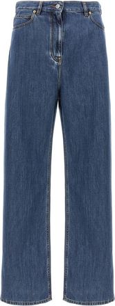 Valentino Garavani Blue Wide Straight Leg Denim Trousers