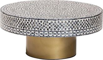 Baxton Studio Idra Coastal Black & White Mother Of Pearl Capiz Shell Coffee Table
