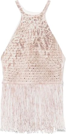 Blumarine Top in maglia traforata - Toni neutri