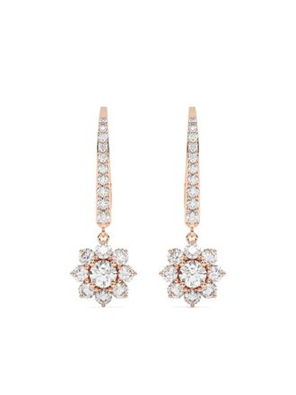 Tilla 14kt flower design earrings - White