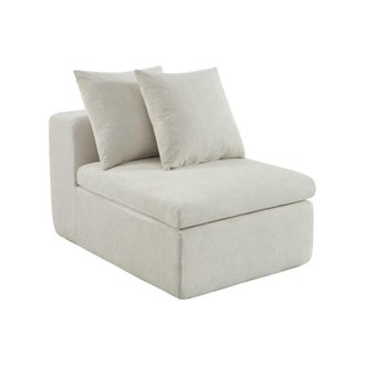 Sweeek M&oacute;dulo para sof&aacute; envasado al vac&iacute;o modular de tela chenilla, blanco