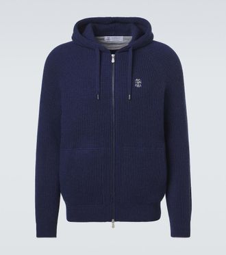 Brunello Cucinelli Ribbed-knit cashmere zip-up cardigan