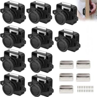 OEM 10 Piezas De Cerraduras Para Furgonetas Camper, Cerradura De Puerta Con Bot&oacute;n Pulsador De Metal, Cerradura De Muebles, Cerradura De Armario, Cerradura
