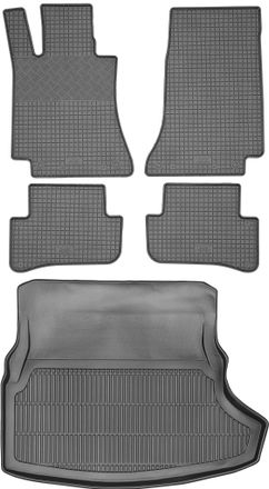 OEM Juego De Alfombrillas De Goma Para Coche Y Maletero Para Mercedes Clase C W205 Sed&aacute;n (2014-2021)