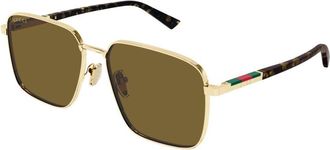 Gucci GG1965SK Asian Fit 003 Mens Sunglasses Gold Size 60 - Free RX Lenses - Free RX Lenses