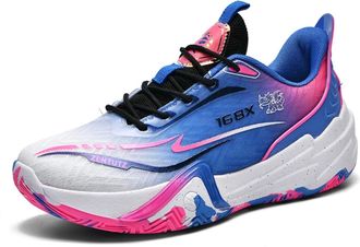 Generic Unisex Basketball Shoes with Breathable Lightweight Non Slip Mesh Fashionable Sports Boots for Teenagers Walking Shoes(Purple,4.5 UK)