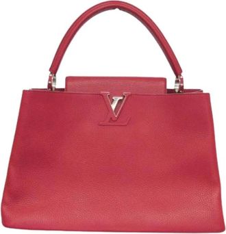 Louis Vuitton Pre-owned Parnassea Capucines GM - Dames - Vintage Handtas - Rood - ONE Size - Leer - Vintage