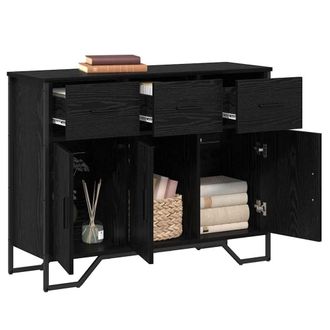 Berkfield Home Sideboard Black Oak 97x32.5x74.5 cm Engineered Wood