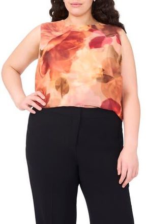 Halogen Romantic Roses Chiffon Shell in Faded Rose at Nordstrom Rack, Size 2X