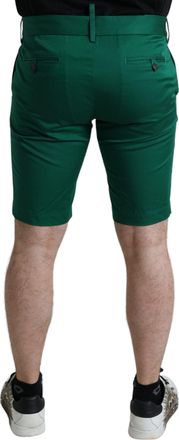 Dolce & Gabbana Deep Green Cotton Stretch Men Bermuda Shorts Elastane