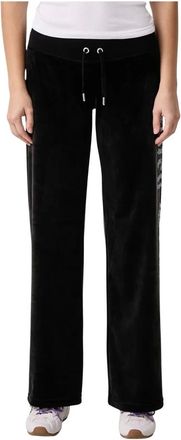 Juicy Couture Old Gothic OG Straight - Dames - Broeken - Zwart - Maat: XL Velours