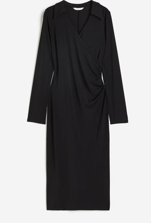 H&M Blusenkleid in Wickeloptik - Schwarz