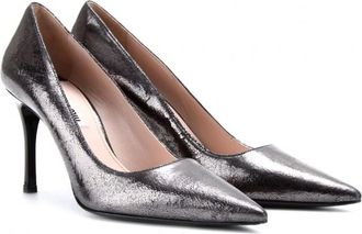 Miu Miu Pewter Metallic High Heel Pumps Size 36.5