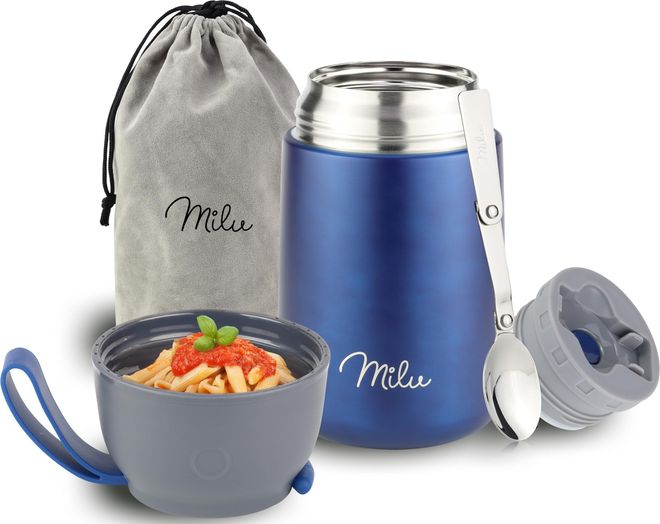 Milu Thermobehälter für Essen Kinder 300ml, Edelstahl Warmhaltebehälter mit Löffel, Thermobecher 100% Auslaufsicher, Thermo Lunchbox, Thermobox Suppen, Bab ab 21,95 €