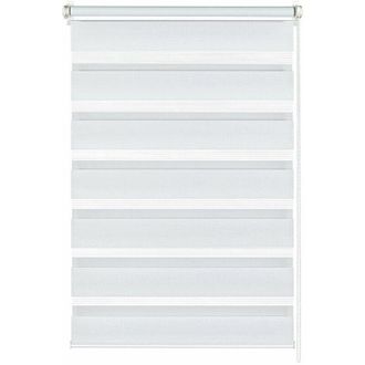 Gardinia Gardinia - Doppia tenda a rullo con morsetto di fissaggio o adesiva, Tenda a rullo con catenella laterale, Trasparente e con strisce opache, Kit di