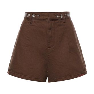 ottod'Ame Dames, Korte broeken, Bruin, Maat: XS