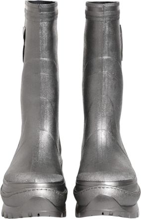 Dolce & Gabbana Metallic Silver Pull On Rain Boots Mens Shoes