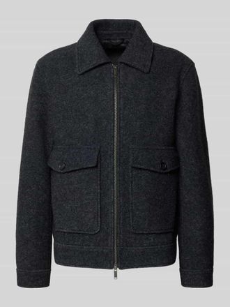 Selected Regular Fit Hemdjacke aus Woll-Mix in Dunkelgrau, Gr&ouml;&szlig;e XXL