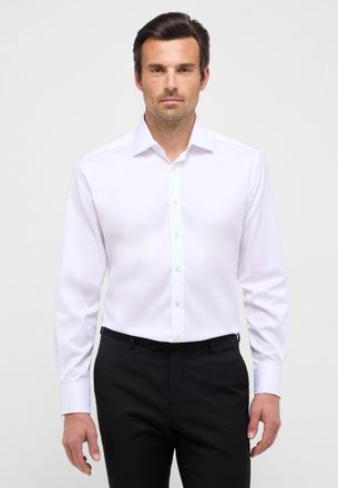 Eterna Langarmhemd ETERNA MODERN FIT, Herren, Gr. 46, Normalgr&ouml;ssen, weiss (wei&szlig;), Twill, 100% Baumwolle, tailliert, Manschette, Hemden Langarmhemd, NON IRON