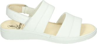 Ganter Sportieve Witte Leren Slippers - Dames - Sandalen - Wit - 41 EU - Leer - Schoenen