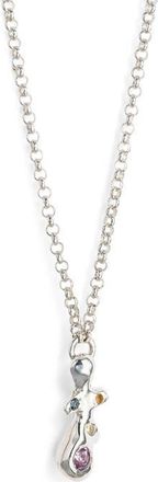 Faris Form Stone Pendant Necklace in Sterling Silver at Nordstrom, Size 18