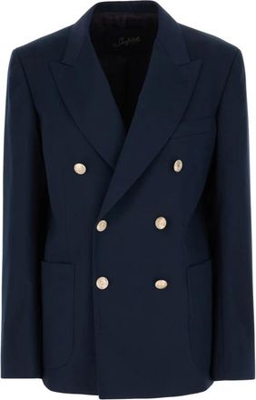 Seafarer Dubbelrijige Jas met Goudkleurige Knopen - Heren - Blazers - Blauw - M - Jassen