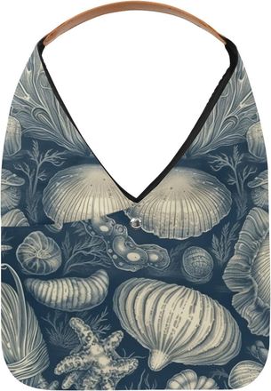 Generic Starfish Shell Reusable Lightweight Grocery Bags - Foldable Into Compact Pouch, Washable & Sturdy, Multipurpose for Shopping and Travel