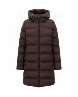 Colmar Dark Brown Horizontal Quilted Nylon Down Coat
