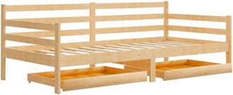 vidaXL Sof&aacute; Cama Con Cajones Madera De Pino Maciza 90x200 Cm Vidaxl
