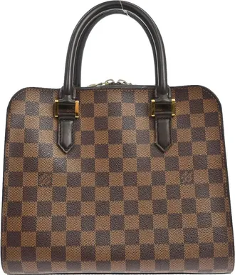 Louis Vuitton Triana Damier Ebene Brown Canvas Handbag (Pre-Owned)