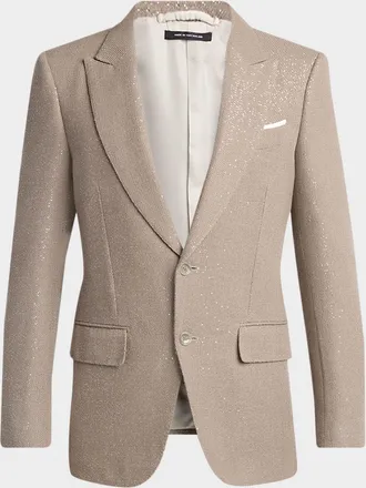 Tom Ford Men & apos;s Sequin Boucle Peak Lapel Sport Coat