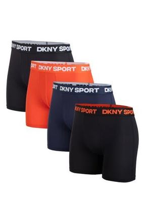 DKNY Pack of 4 Boxer Briefs in Black/tomato/naval/black at Nordstrom Rack, Size X-Large