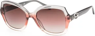 Coach Womens 56mm Grey Burgundy Gradient Sunglasses